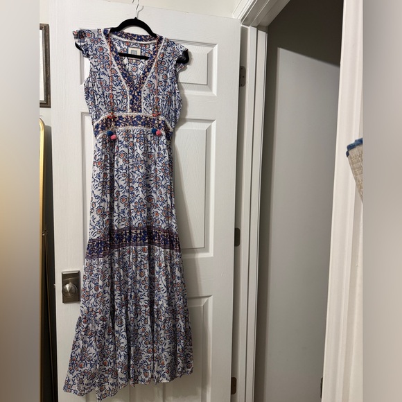 Floral Maxi Dress - Blue and White - Picture 2 of 14